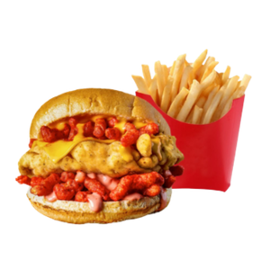 Flaming Cheeto Burger