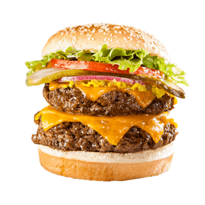 Mega Burger (1/4 Pounder, with Cheese, Bacon and Sausage)